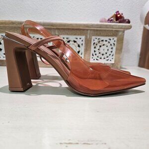 Call It Spring Cream Tan Block Heel Pumps